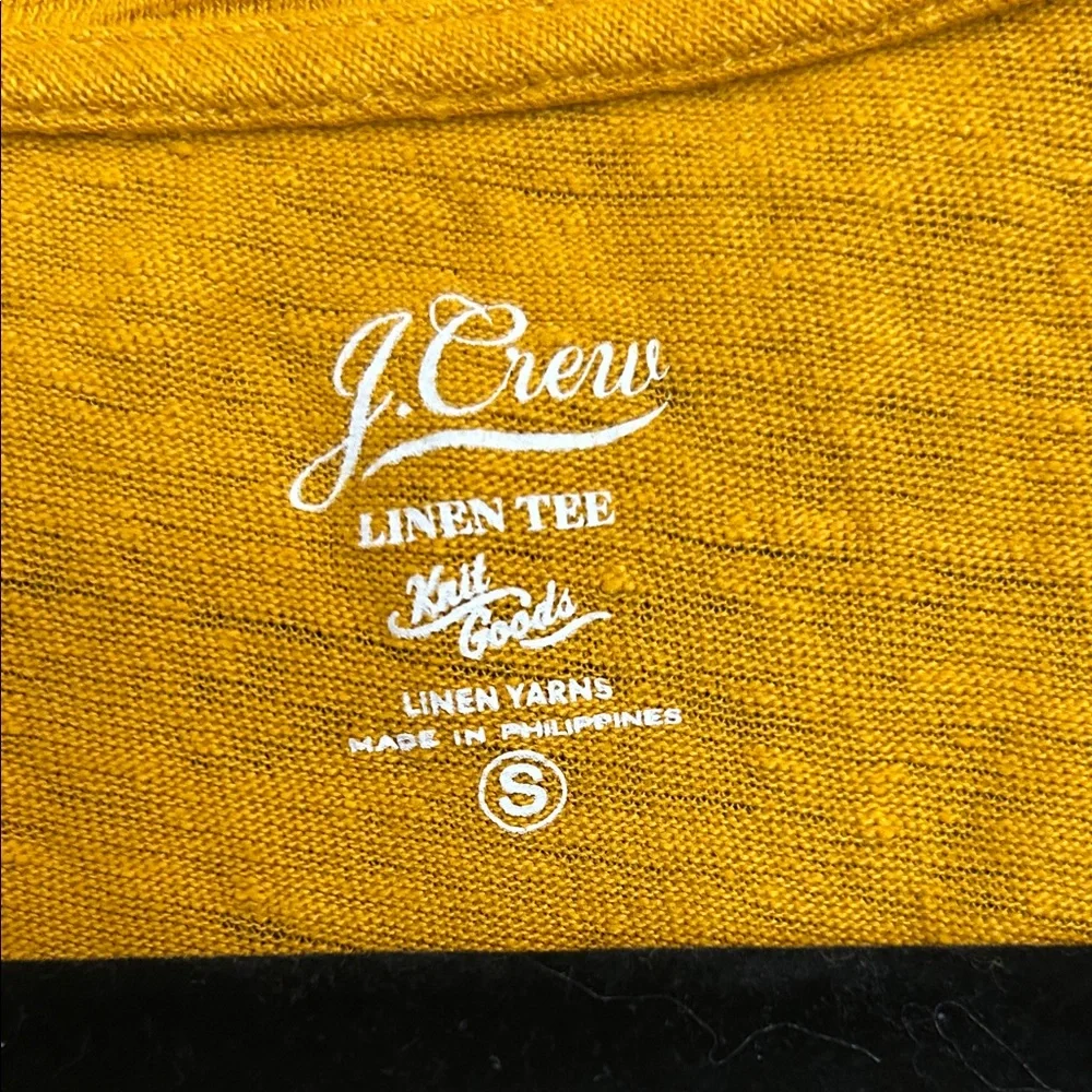 J. Crew 100% Linen Sleeveless V-Neck Pocket Tank in Mustard Yellow Small - Picture 2 of 6